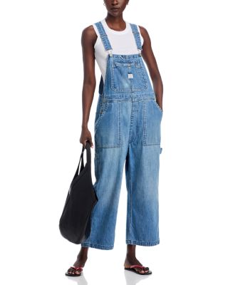 Cropped Denim Overalls
