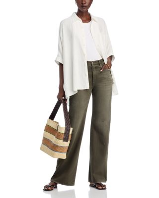 Dena High Rise Bootcut Jeans in Vintage Dark Olive