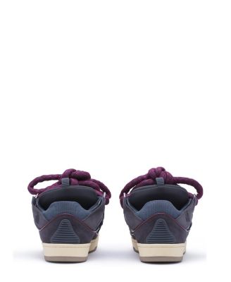  Men&#39;s Curb Sneakers in Leather with Snake Laces