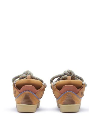  Men's Curb Sneakers in Leather with Snake Laces