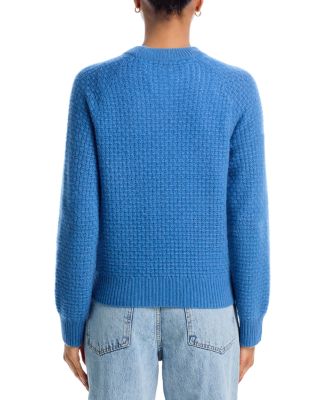 100% Cashmere Basketweave Cable Crewneck Sweater - Exclusive