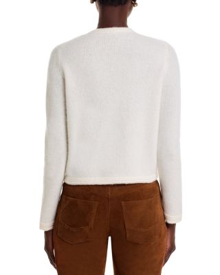 100% Cashmere Chevron Trim Cardigan - Exclusive