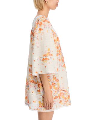 Placed Floral Print Mini Dress - Exclusive