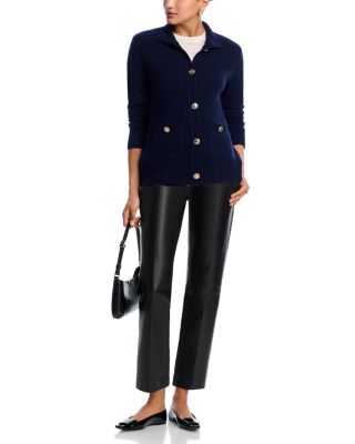 100% Cashmere Rib Knit Cardigan - Exclusive