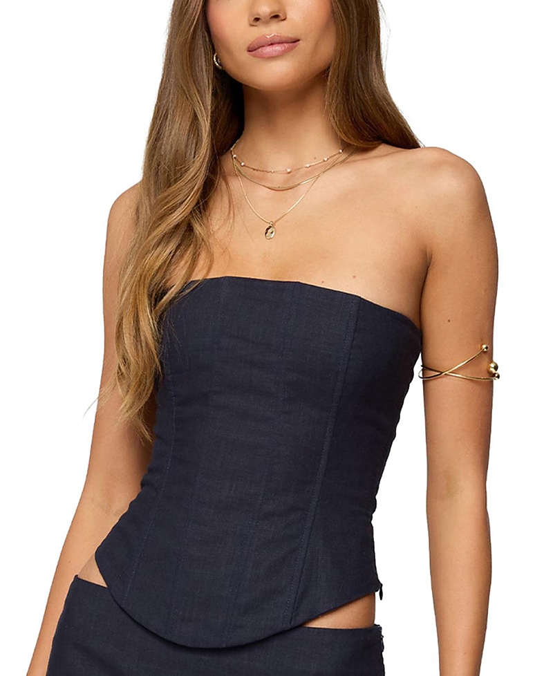 EDIKTED REBEL LINEN LOOK CORSET