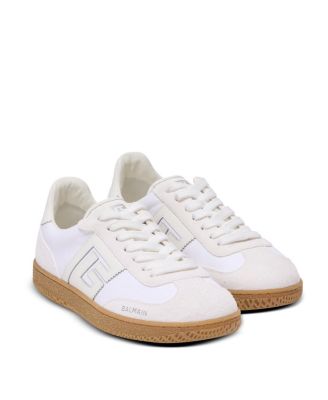Women's Leather and Canvas Swan Trainers