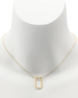 Rope Hexagon Pendant Necklace, 17"