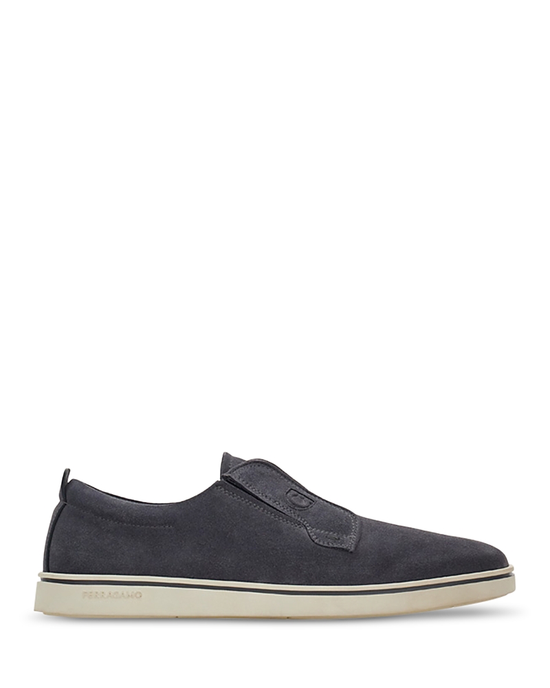 Ferragamo Navy Blue Laceless Sneakers