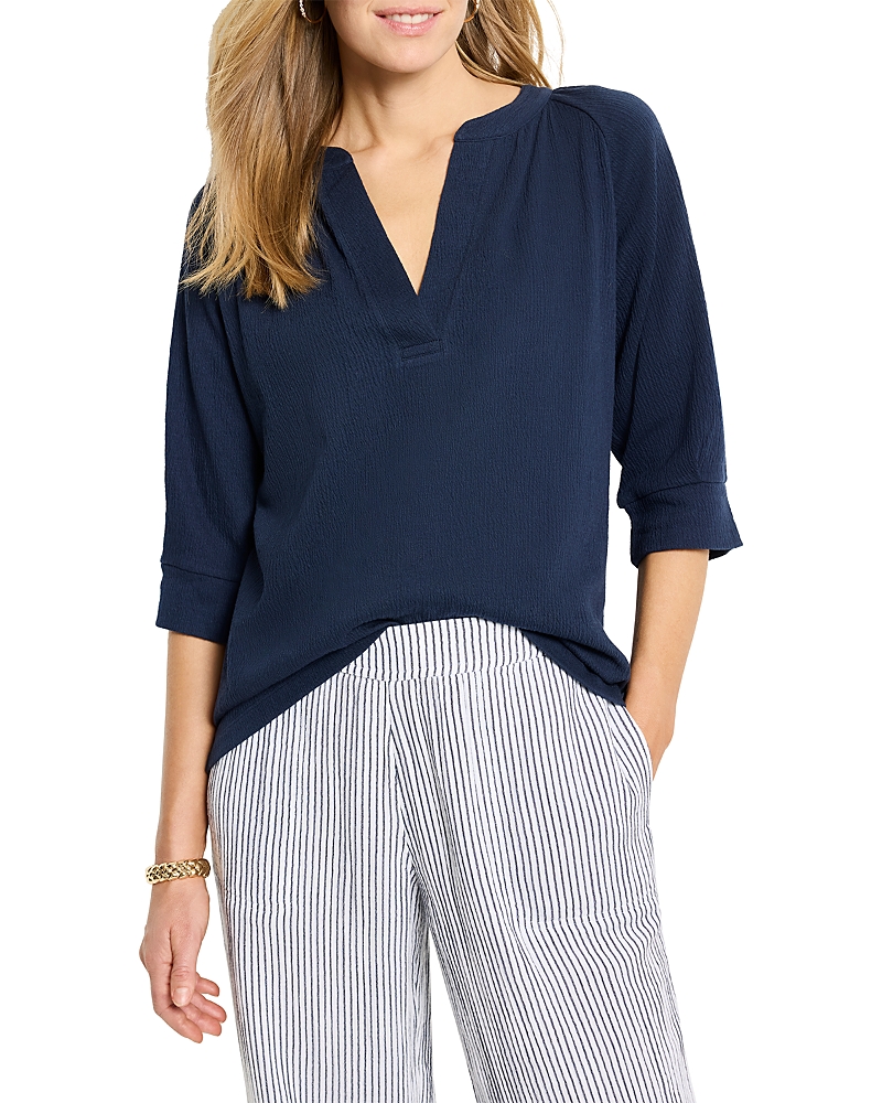 Nic+Zoe Crinkled Knit Cafe Top