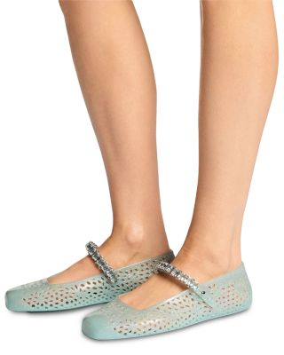 Women's The Jelly Transparent Crystal Ballet Flats