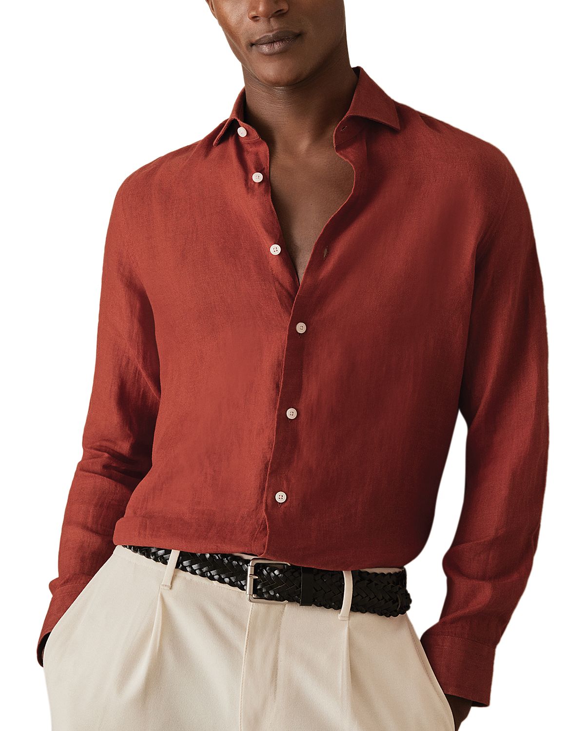 Reiss Linen Slim Fit Shirt