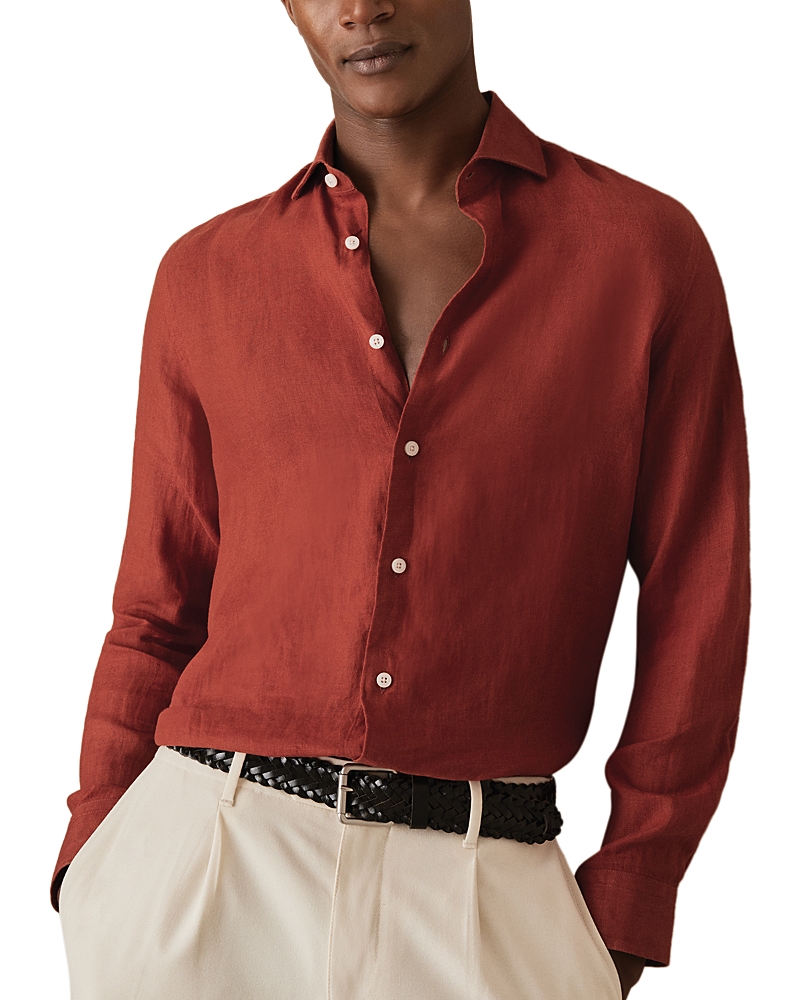 Reiss Linen Slim Fit Shirt