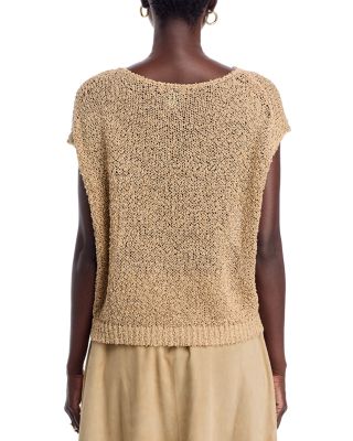 Open Stitch Boat Neck Sweater