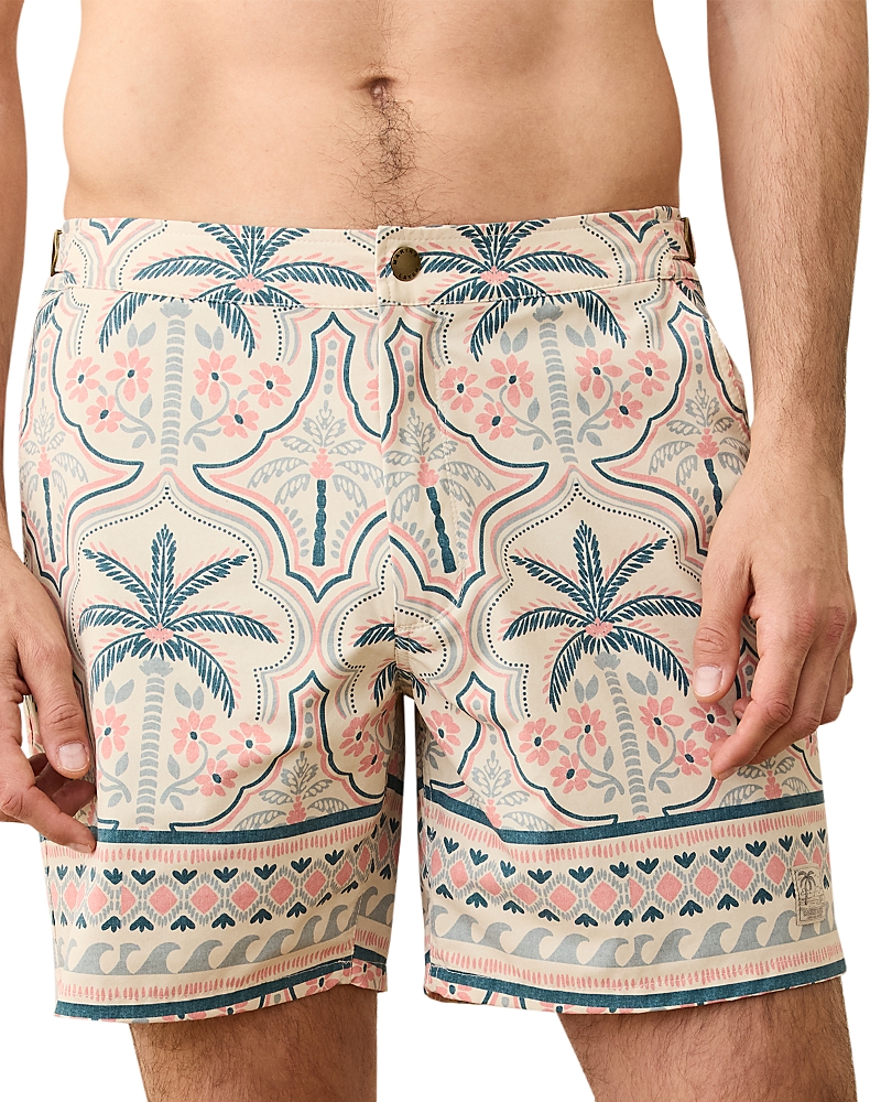 Marine Layer Archive Vintage Regular Fit Parker 6 Swim Trunks In Neutral