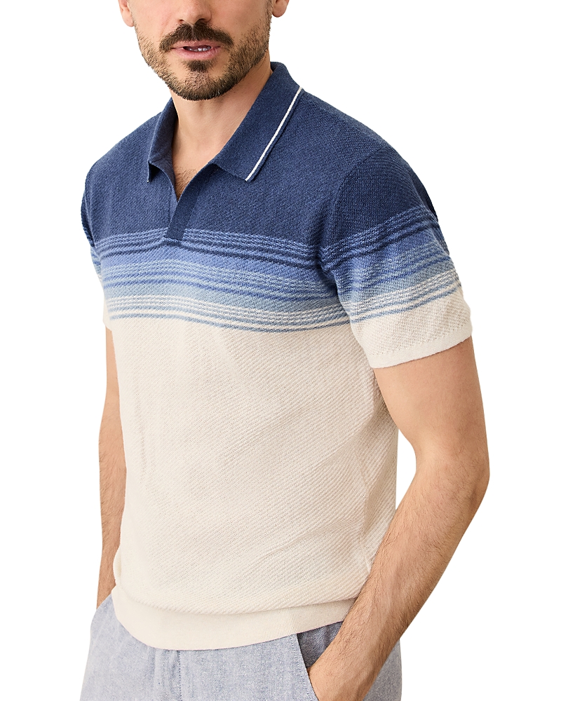 Marine Layer Greyson Short Sleeve Polo Sweater In Blue