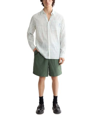 Regular Fit Tonal Striped Bermuda Shorts