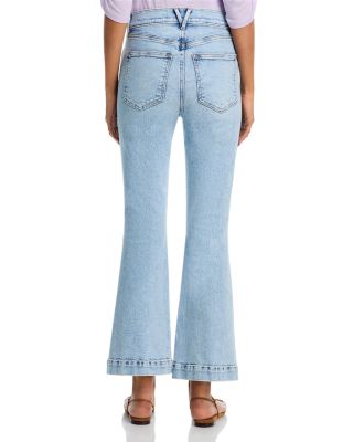 Carson High Rise Ankle Flare Jeans in Pale Stone