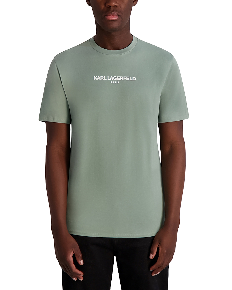 Karl Lagerfeld Core Logo Tee In Green