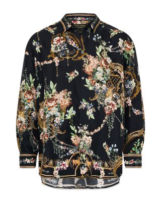 Oversized Printed Long Sleeve Shirt