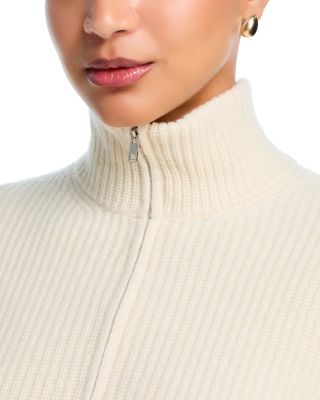 100% Cashmere Zip Neck Sweater - Exclusive