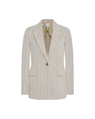 Pinstripe Peak Lapel Jacket