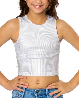  Girls' Metallic Paint Ribbed Sleeveless Top - Big Kid