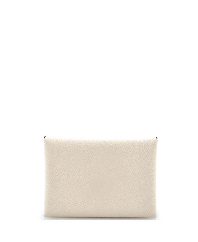 Pre-owned Pre-owned Hermes Hermes Calvi Duo Card Holder Epsom In Neutral