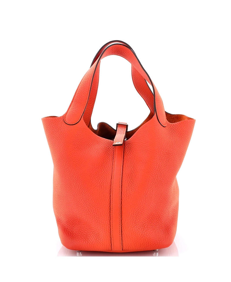 Pre-owned Pre-owned Hermes Hermes Mm Picotin Lock Bag Clemence In Orange
