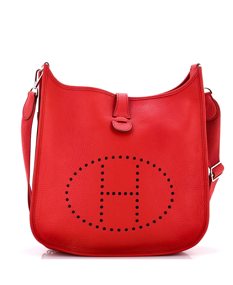Pre-owned Pre-owned Hermes Hermes Gm Evelyne Bag Gen Iii Clemence In Red