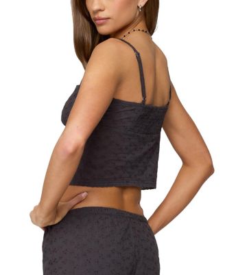 Shaya Button Up Eyelet Tank Top