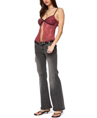 Printed Mesh Split Front Top