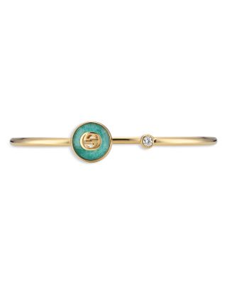 18K Yellow Gold Diamond & Amazonite Interlocking Flex Bracelet