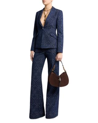 Paisley Bootcut Jeans in Dark Blue