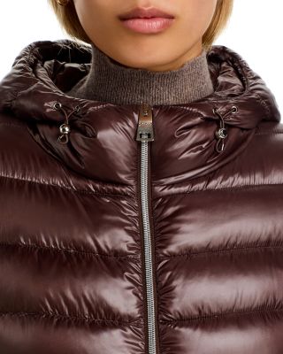 Quilted Hooded A Line Coat