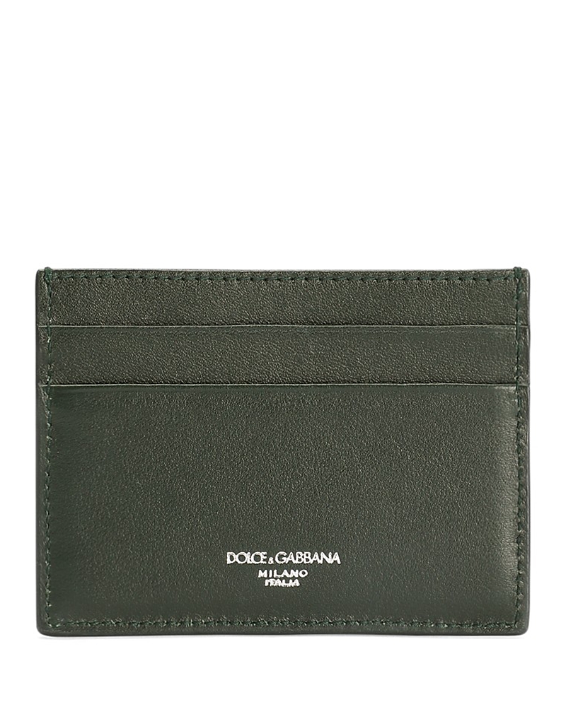 Dolce & Gabbana Braided Leather Cardholder In Black