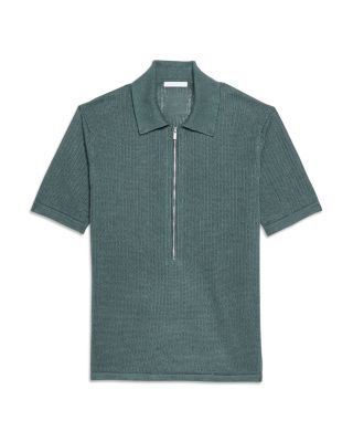 Regular Fit Half Zip Linen Polo Sweater