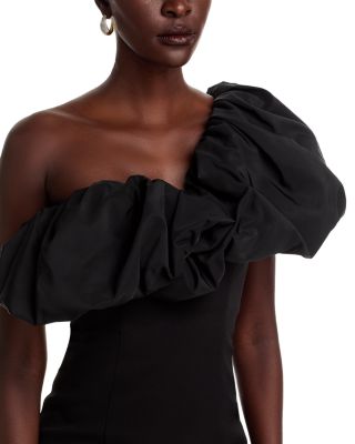 Puff Shoulder Solid Dress