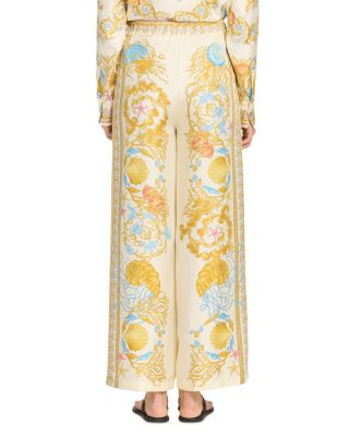 Underwater Barocco Foulard Silk Pants