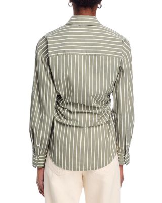 Devra Stripe Center Ruched Shirt