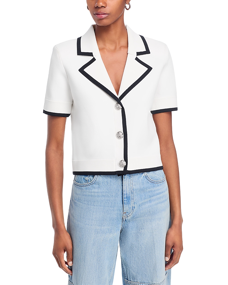 Veronica Beard Stovall Knit Jacket In White