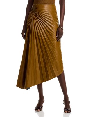 A.L.C. - Tracy Asymmetric Pleated Vegan Leather Skirt
