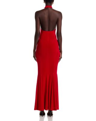 Cross Halter Fishtail Gown