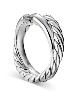 Crossover Hoop Earrings in Sterling Silver, 22.3mm