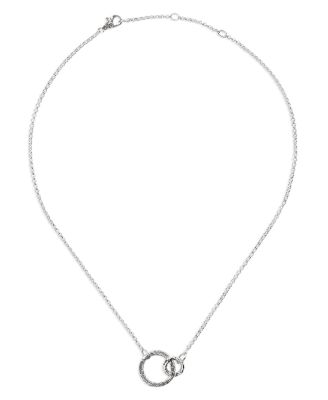 Sterling Silver Classic Chain Interlocking Circle Station Necklace, 18"