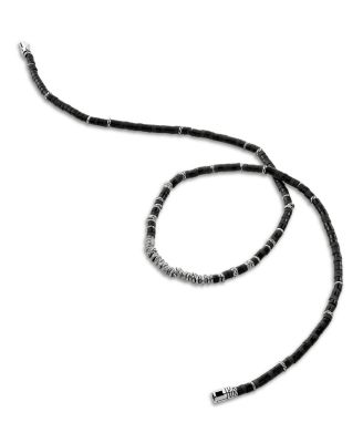  Sterling Silver Heishi Gemstone Necklace, 22"
