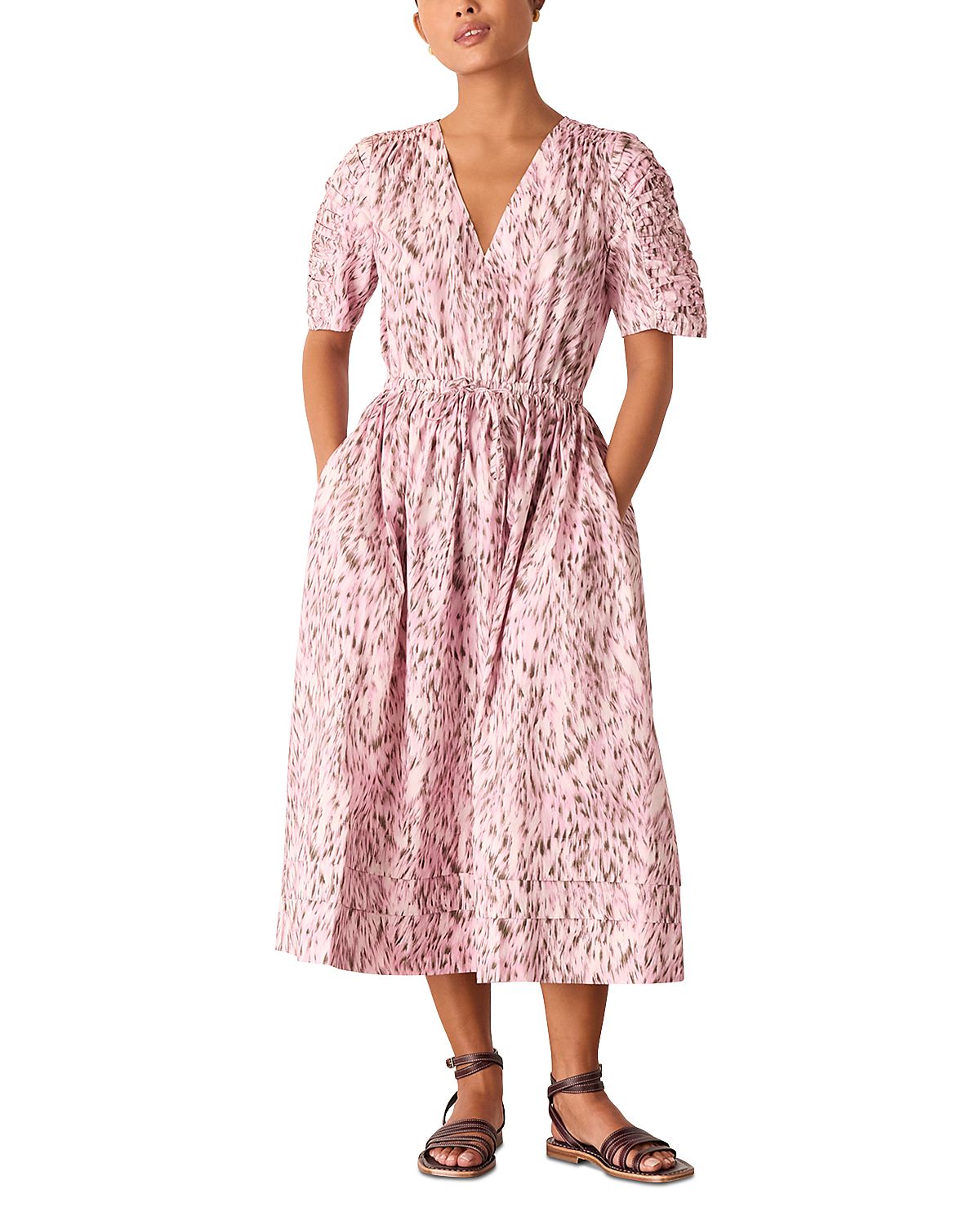 Whistles Petite Leopard Midi Dress