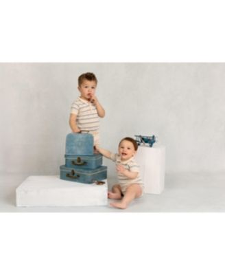 Boys' Pointelle Striped Knit Romper - Baby