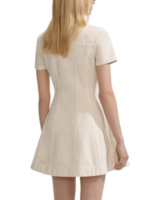 Cream Collared Denim Mini Dress