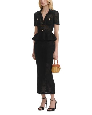 Black Bow Crochet Midi Dress