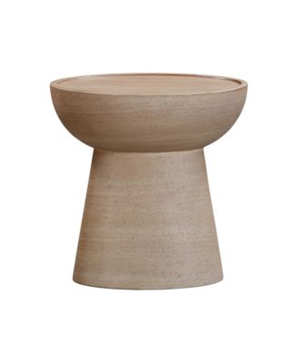  Eclipse Textured Faux Travertine Indoor / Outdoor Side Table